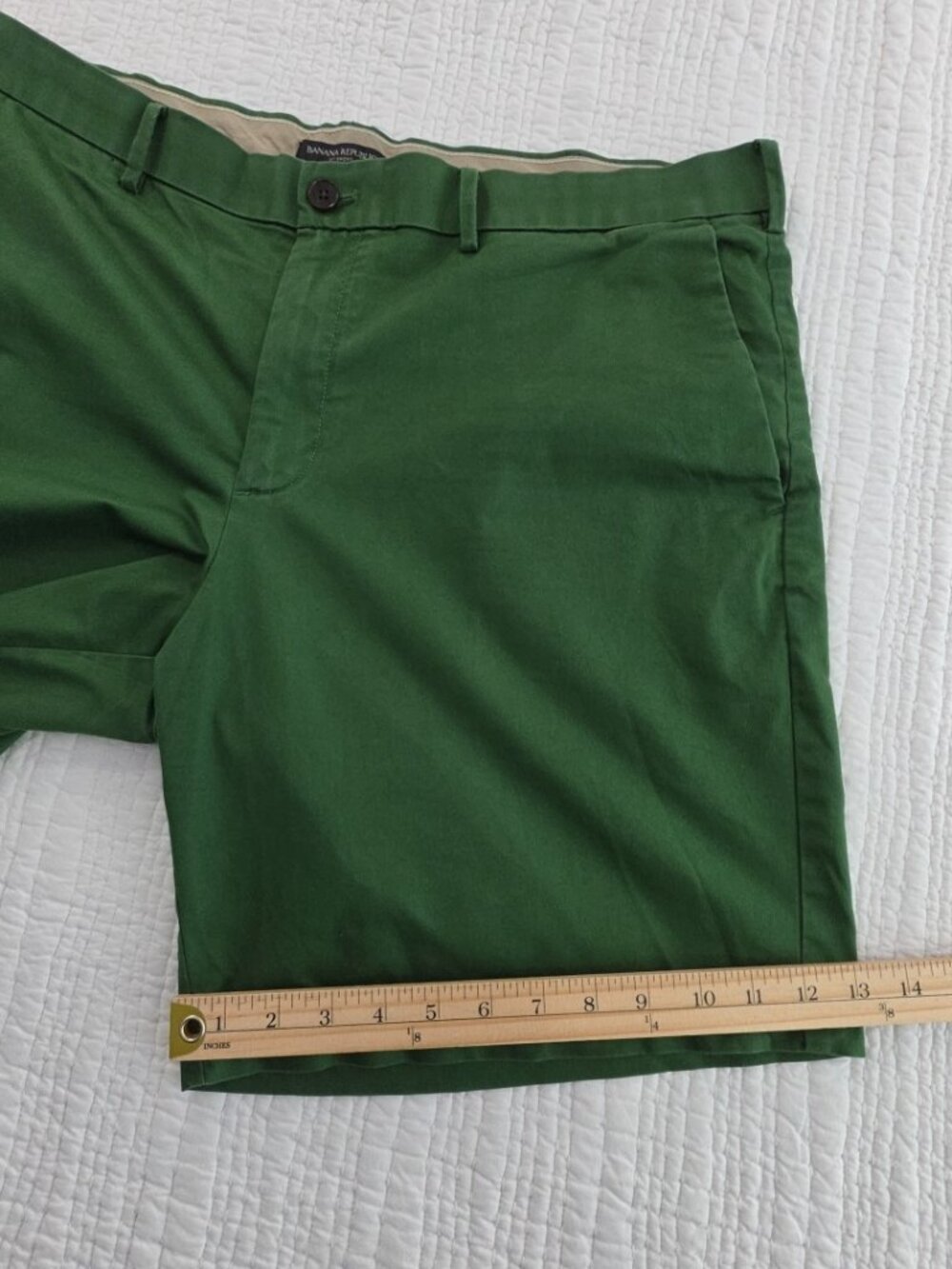 Banana Republic Walking Shorts Mens 40 Verdent Green 9" Inseam Stretch Classic - Picture 13 of 15